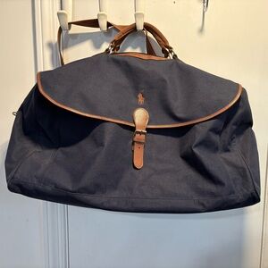 Navy and Brown Men's Bag